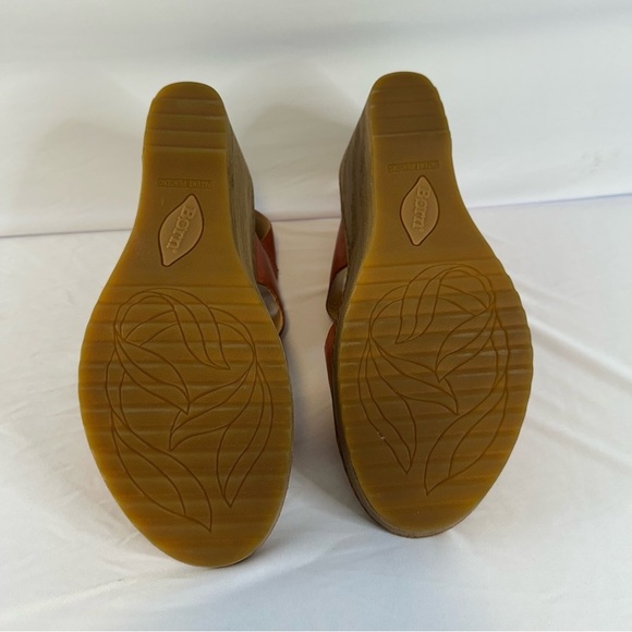 New Born Women's Coral Leather Wedge Sandals 9M - Picture 6 of 7